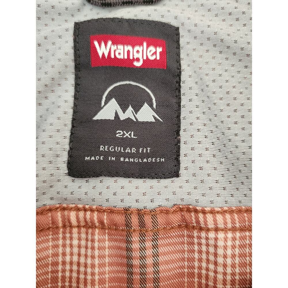Wrangler Outdoor Utility Long Sleeve Men's 2Xl Plaid Shirt Cowboy Western Work - Picture 3 of 5